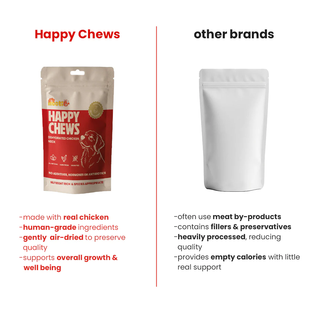 Nootie Happy Chews – Dehydrated Chicken Neck Dog Treats (80g) | All-Natural, High-Protein, Crunchy Snack - Image 6