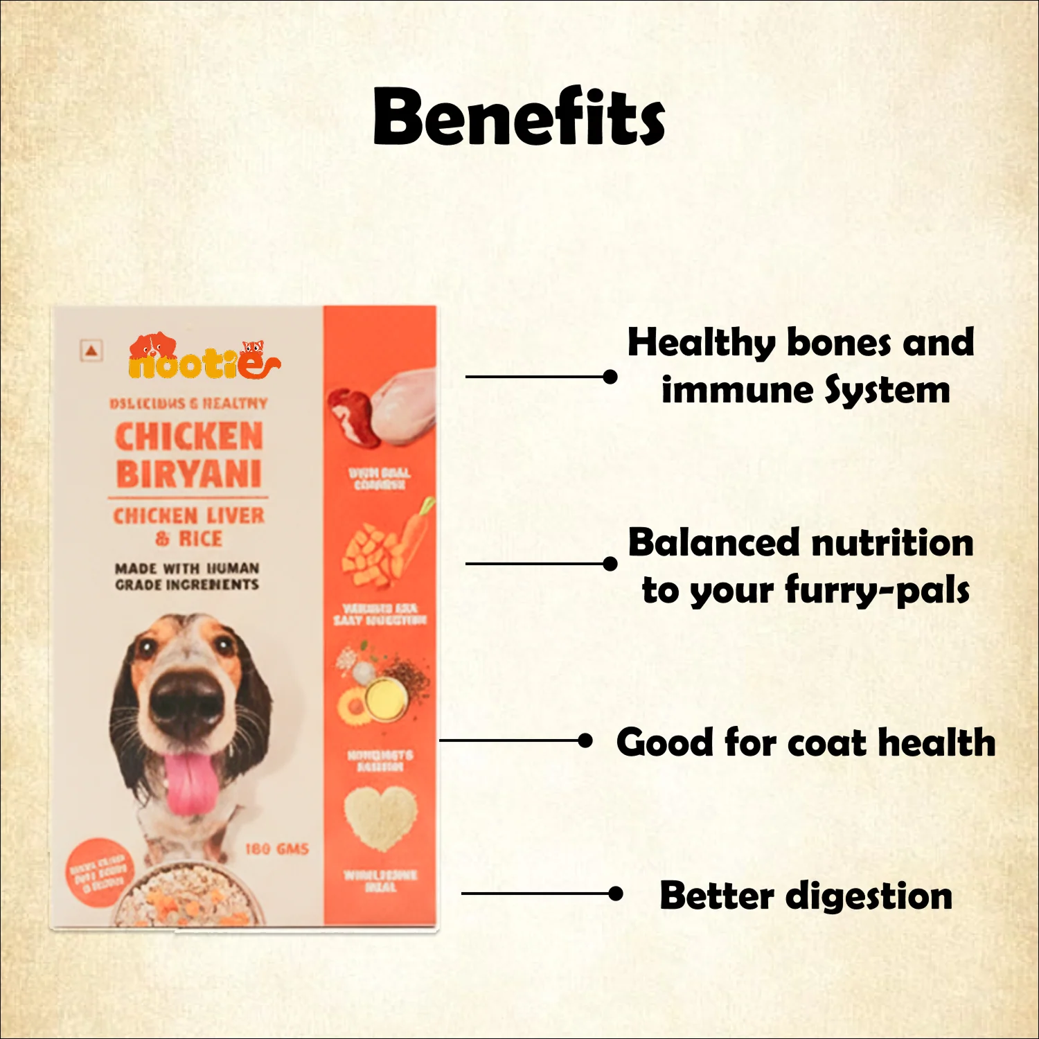 Nootie Chicken Biryani for Dogs - 100g – Human-Grade, Balanced Meal with Real Chicken & Liver (Pack of 3) - Image 6