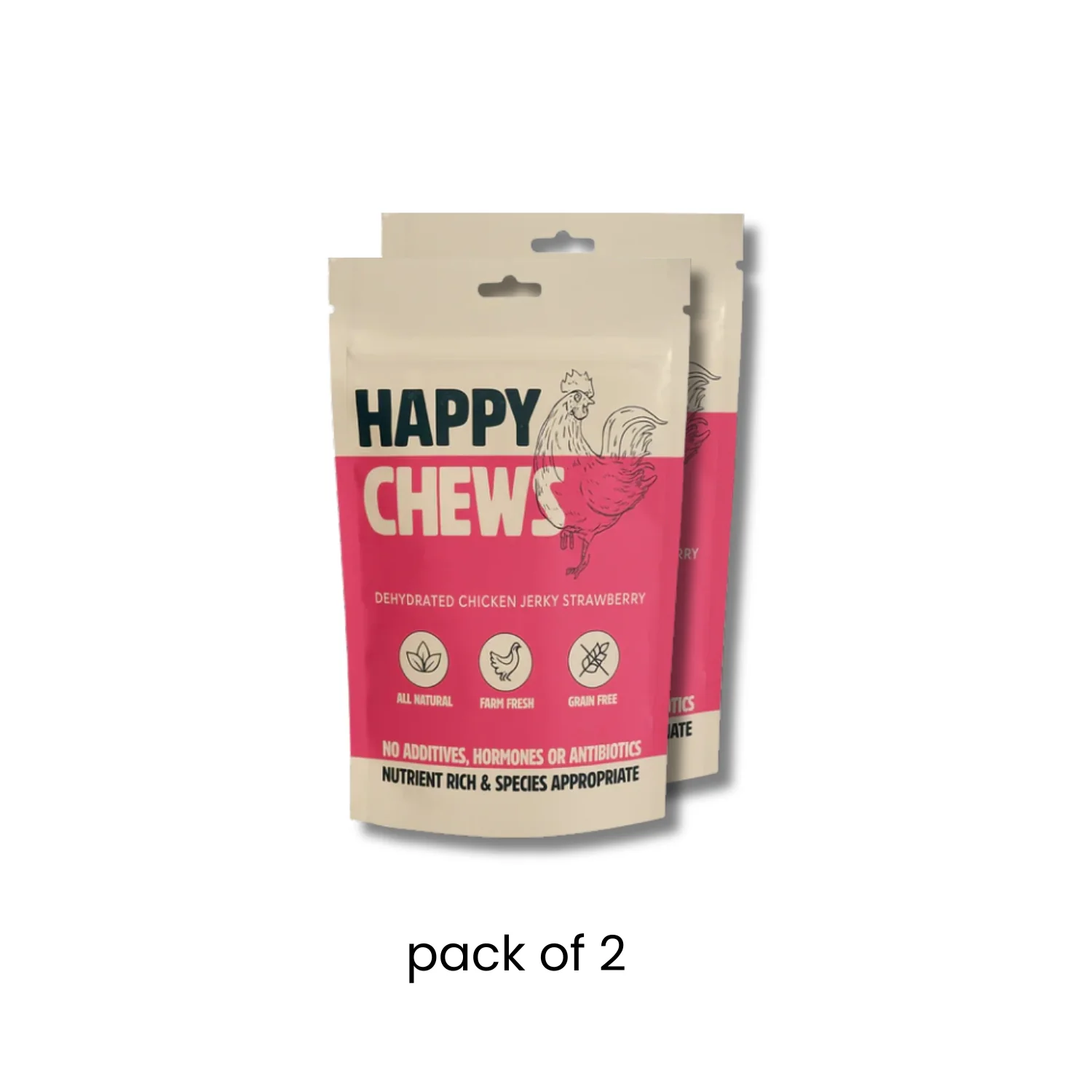 Nootie Happy Chews – Dehydrated Chicken Jerky Strawberry Dog Treats (50g) | All-Natural, Grain-Free Protein Snack - Image 13