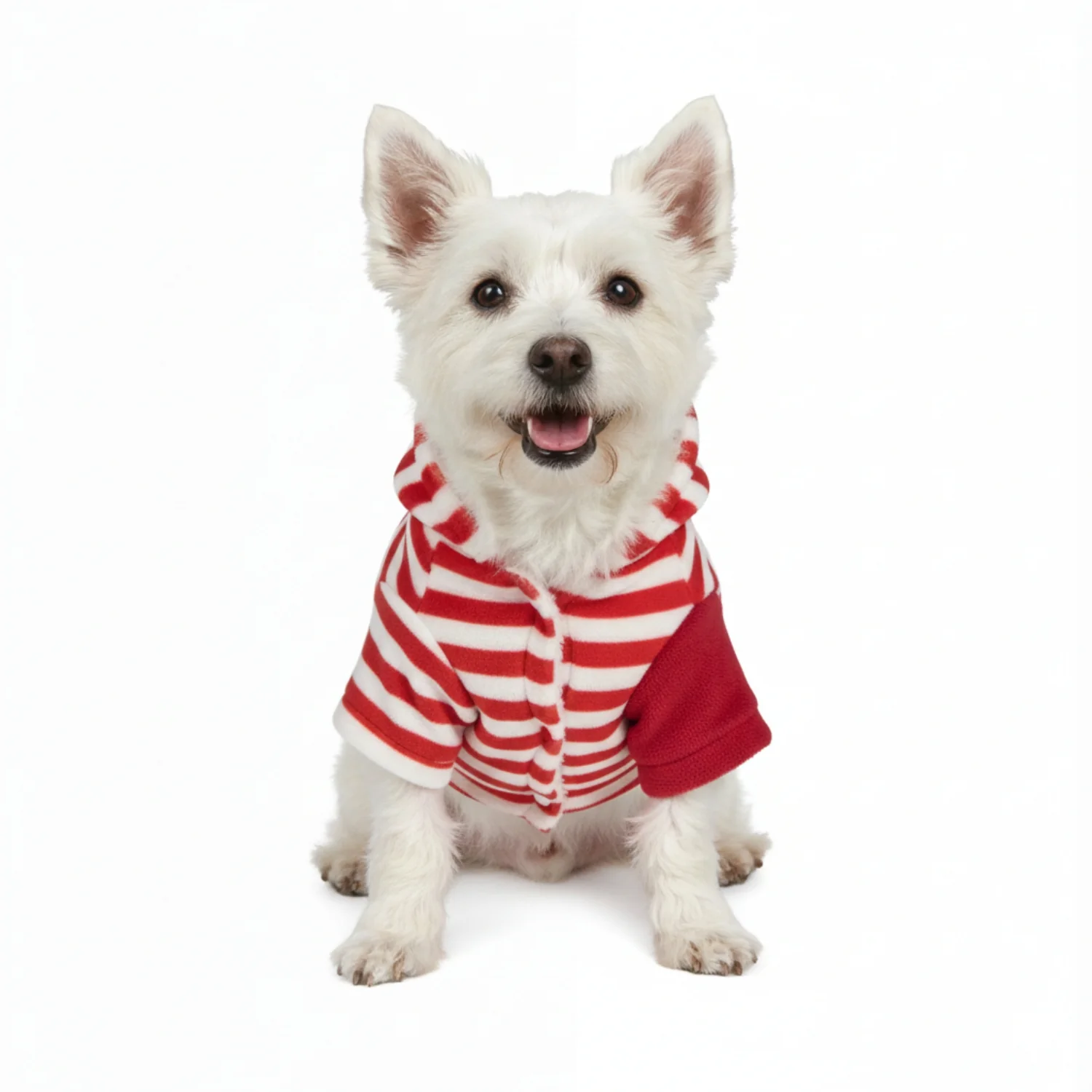 Nootie Winter Double Layer Jumpsuit with Hoodie for Dogs | Red-White | Warm, Soft & Lightweight - Image 4
