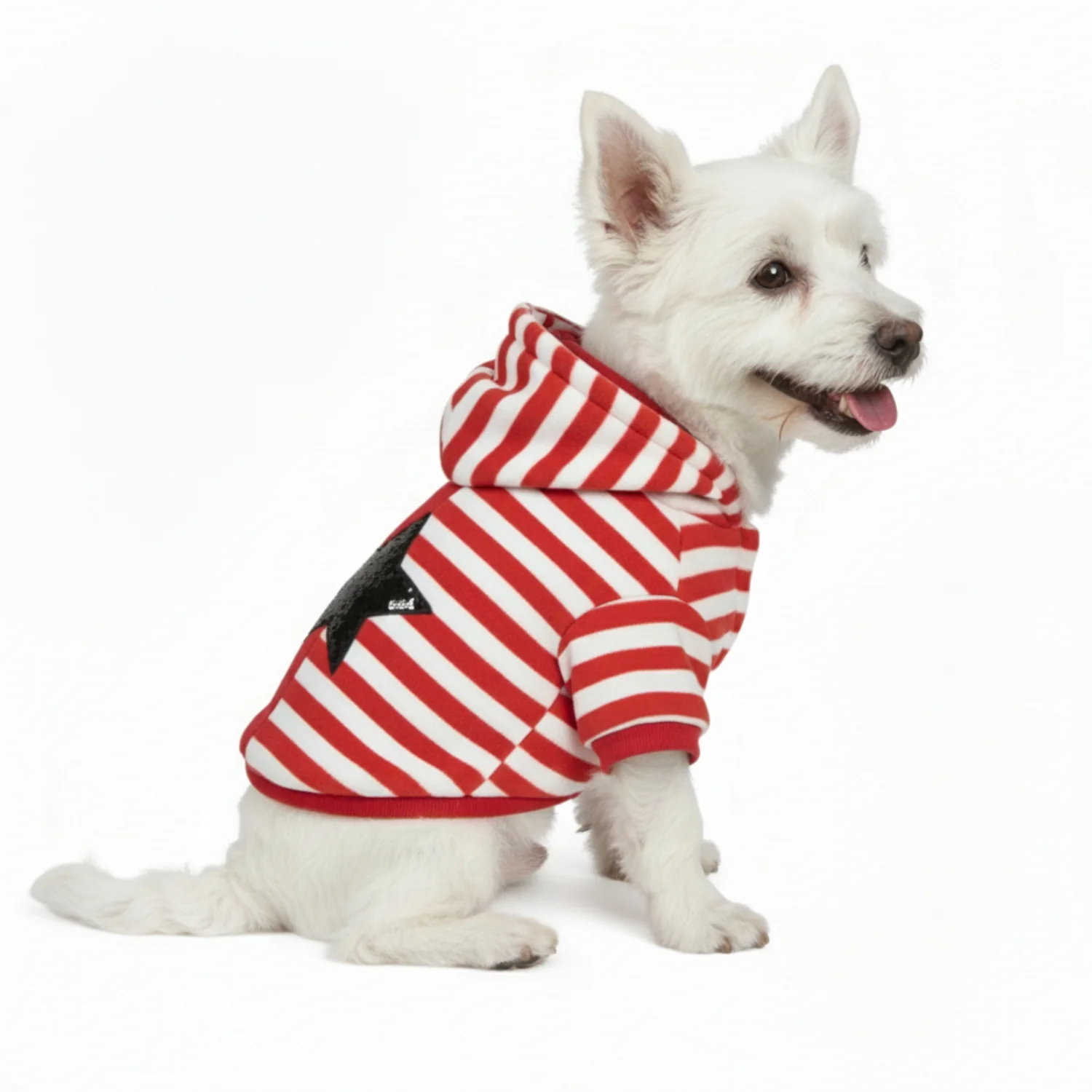 Nootie Winter Double Layer Jumpsuit with Hoodie for Dogs | Red-White | Warm, Soft & Lightweight - Image 5