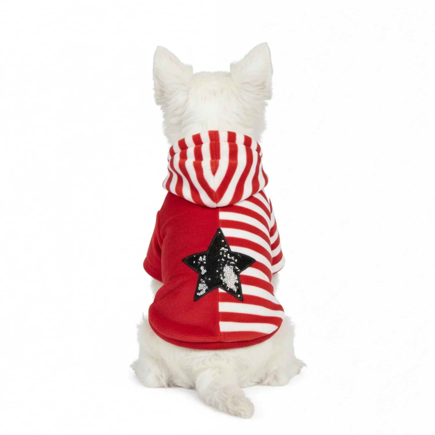 Nootie Winter Double Layer Jumpsuit with Hoodie for Dogs | Red-White | Warm, Soft & Lightweight - Image 6