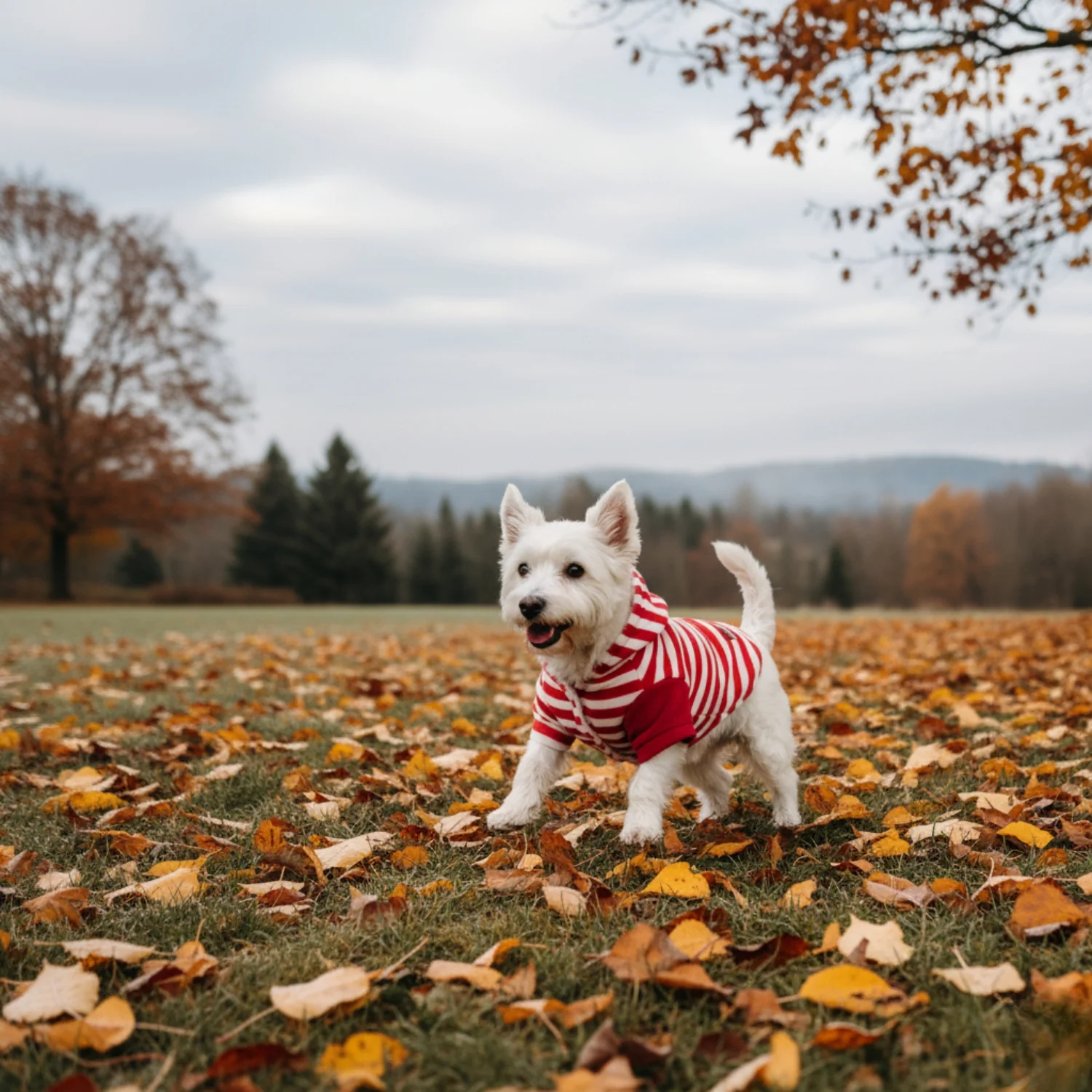 Nootie Winter Double Layer Jumpsuit with Hoodie for Dogs | Red-White | Warm, Soft & Lightweight - Image 9